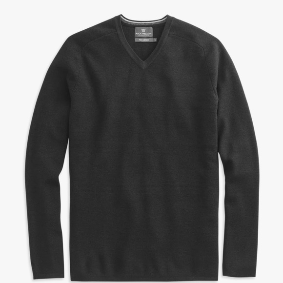 Tech Merino Black V-Neck Sweater - Small - Picture 4 of 4